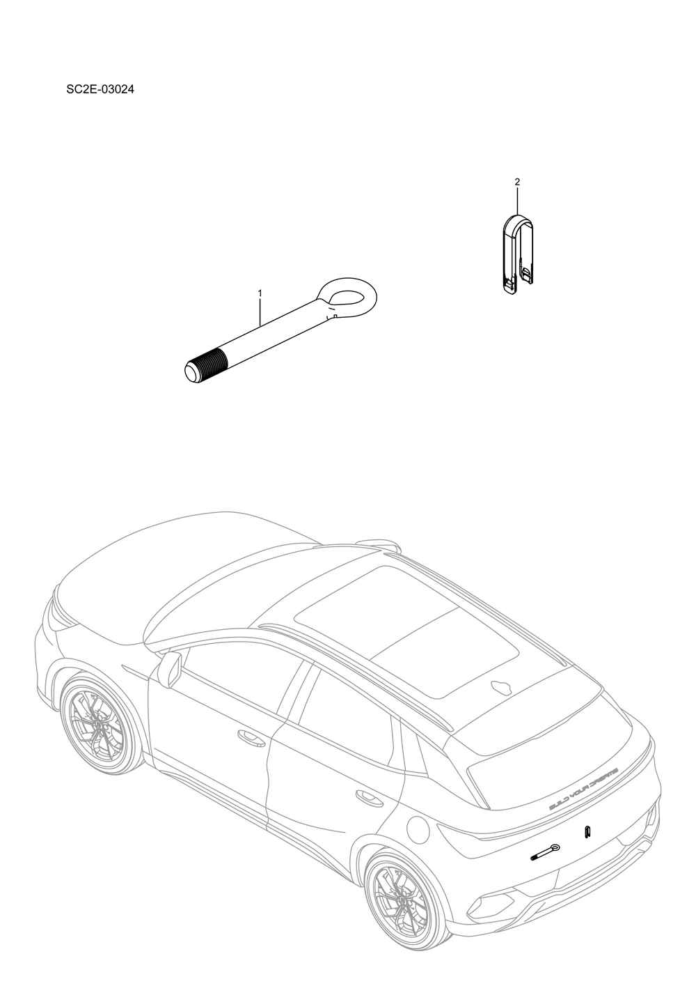 For BYD ATTO3 Yuan Plus 2021-2025 SC2E-03024 on-board tools Original Car Accessories Para Auto Tools