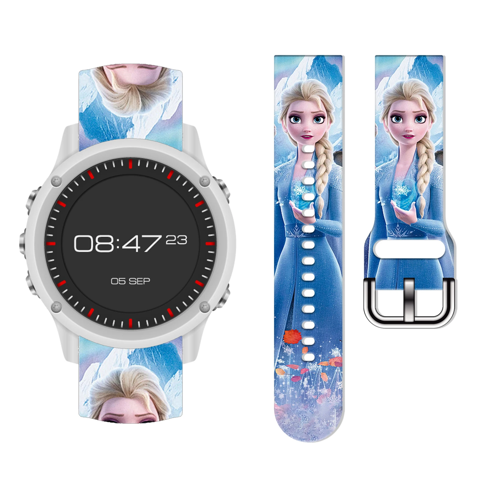 

Disney Frozen 2 Series Print Strap for Samsung Galaxy Watch 7/6/5/4, 20mm Universal Band Fits 40mm 44mm Xiaomi Huawei Amazfit