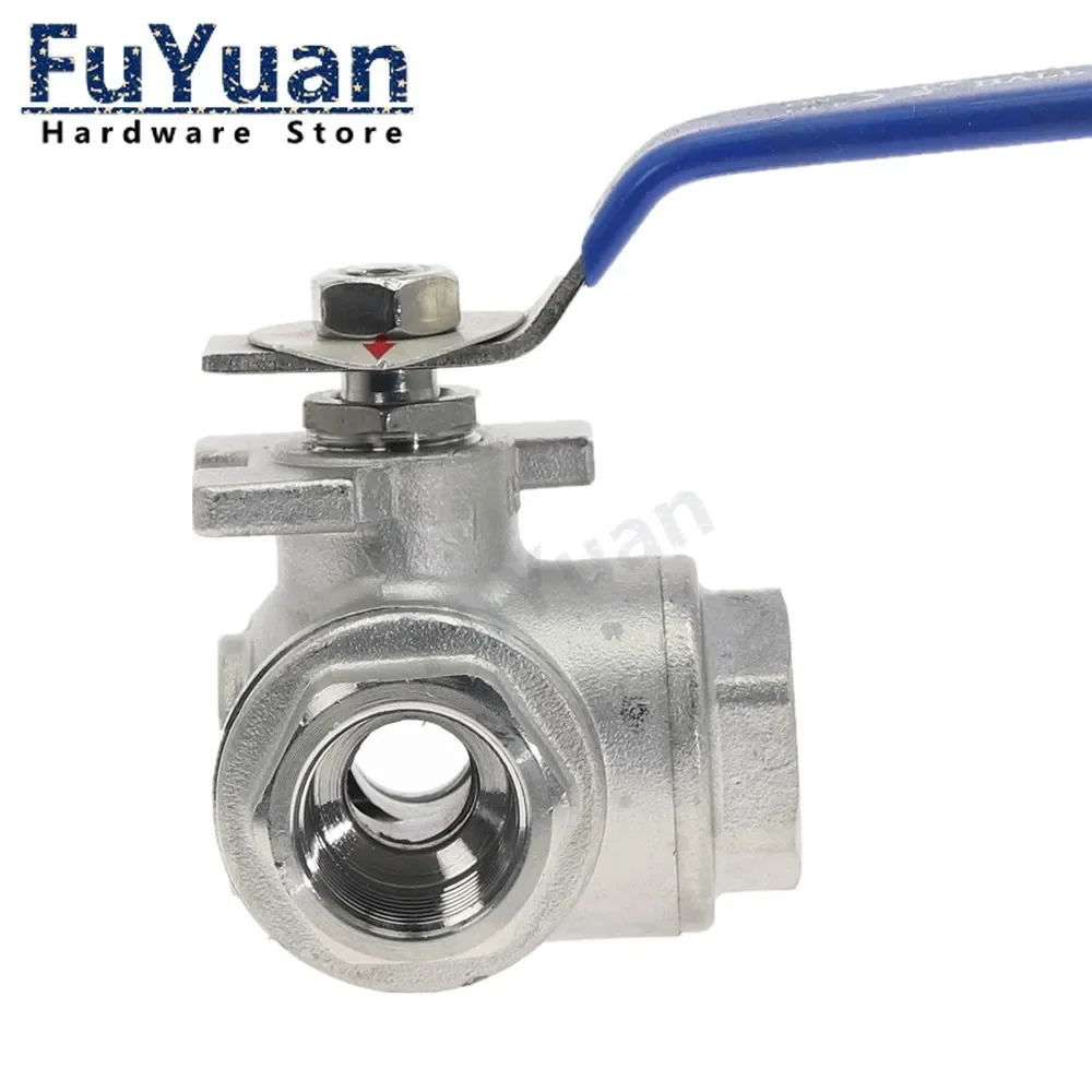 1pcs 304 Stainless Steel Three-way Ball Valve L Type T Type 1/4