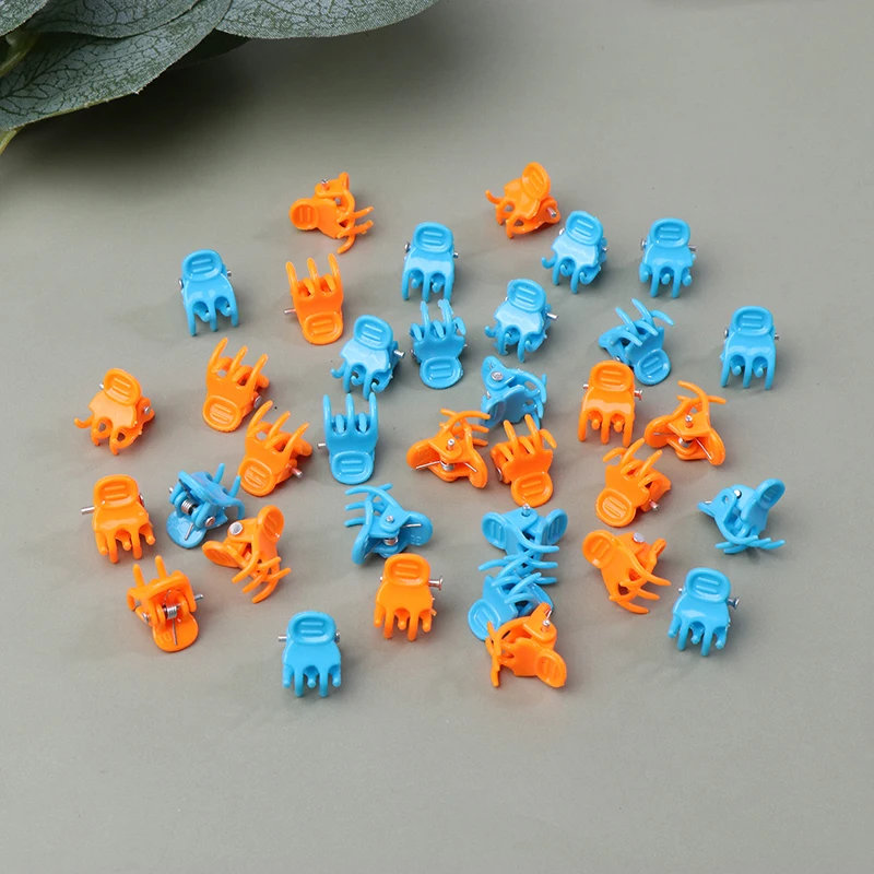 Plástico Borboleta Flores Fixer Suporte, Orquídea Clips, Jardim Vinha Stem, Plantas Escalada, Azul, Laranja, 5 Garras, 100pcs