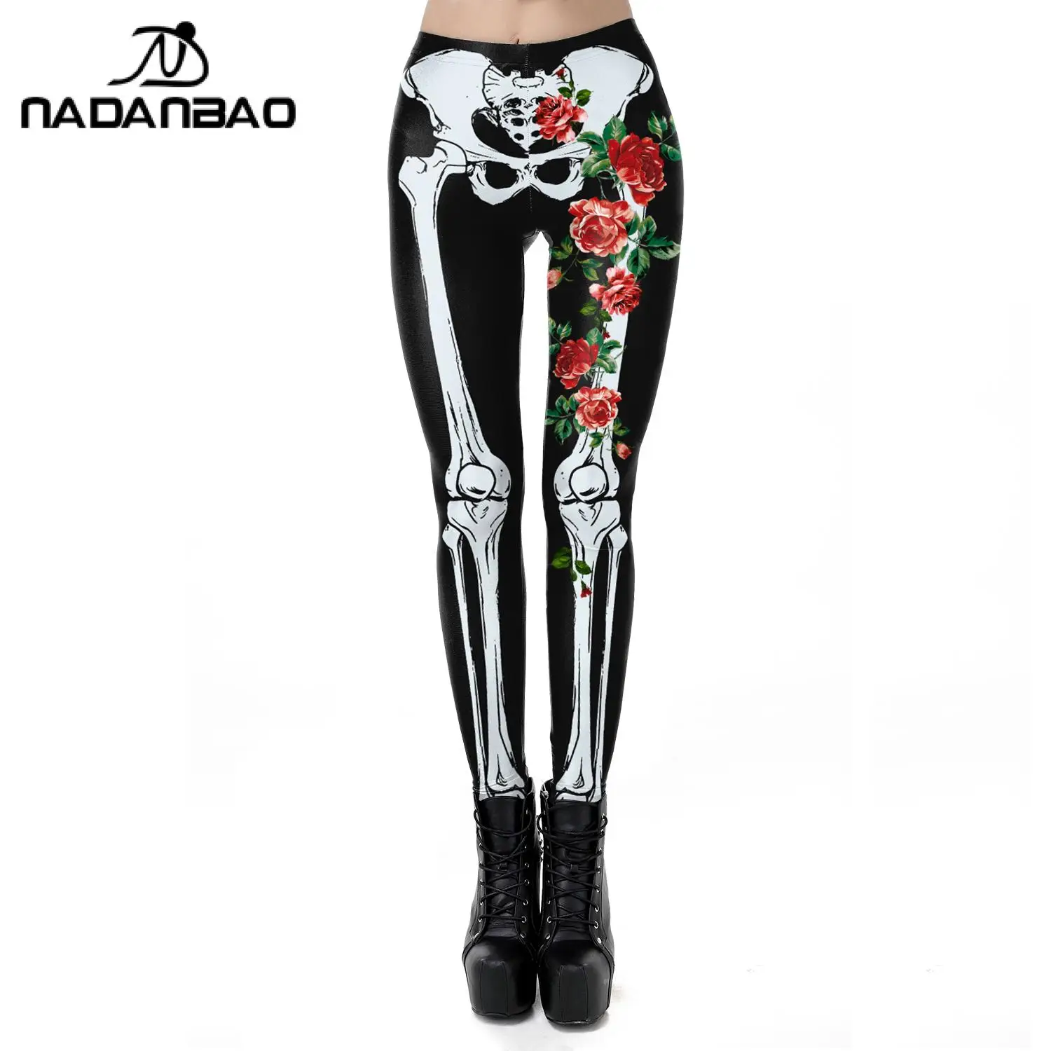 

Nadanbao 3D Digital Print Halloween Leggings Women Mid Waisted Y2K Trousers Sexy Slim Tights Summer Yoga Pants Outdoor Bottom