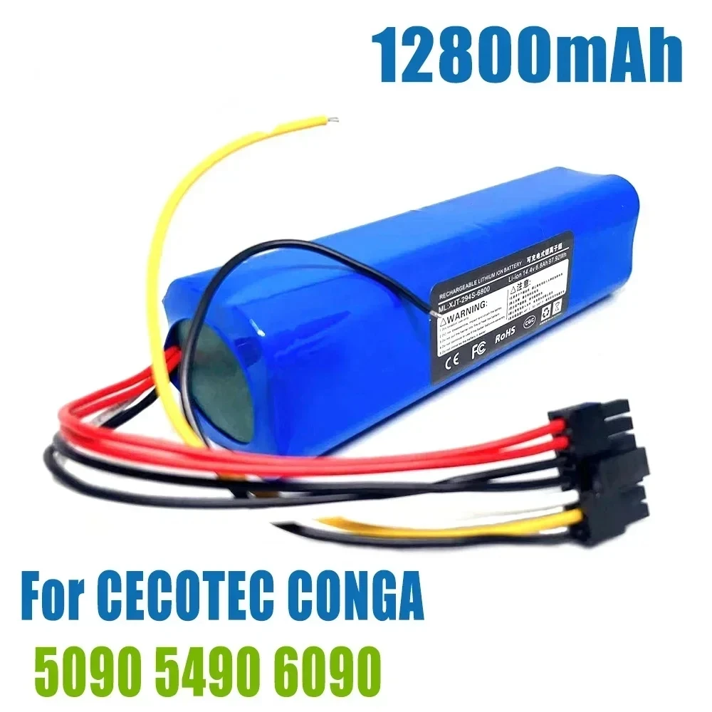 

NEW 14.4V 6800mAh 12800mAh INR18650 MH1-4S2P-300S Robot 18650 Battery for Cecotec Conga 5090 5490 6090 Robotic Vacuum Cleaner