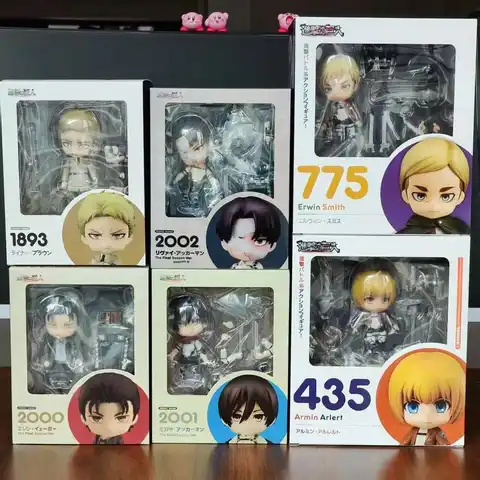 Anime Figure Attack on Titan #775 Erwin Smith #2002 Levi Ackerman #1893 Reiner Braun #2001 Mikasa Ackerman #2000 Eren Yeager Toy