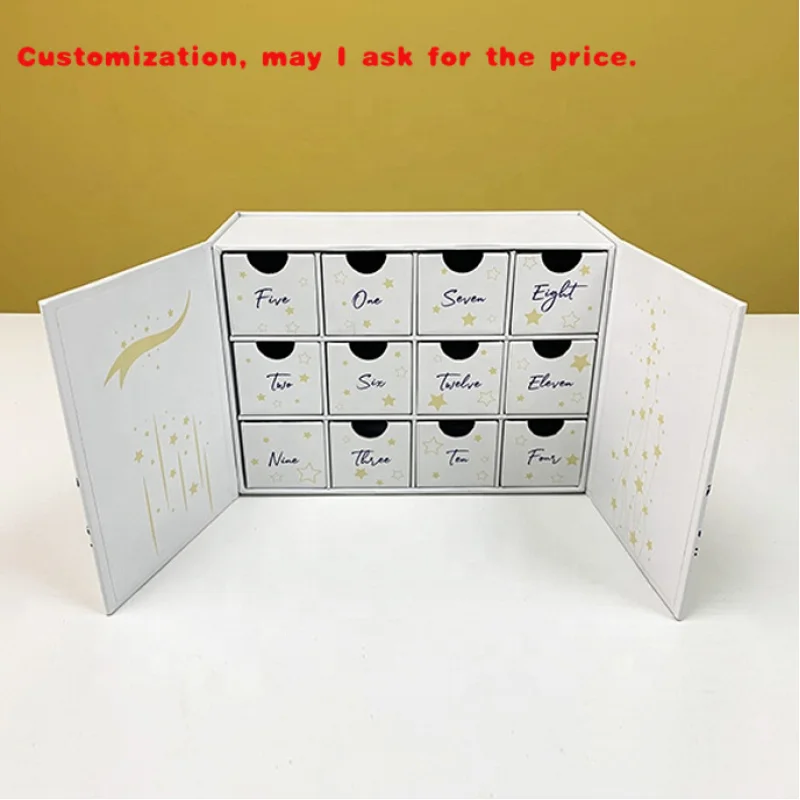 custom.High-End Luxury Advent Calendar Box Custom Structure Design
