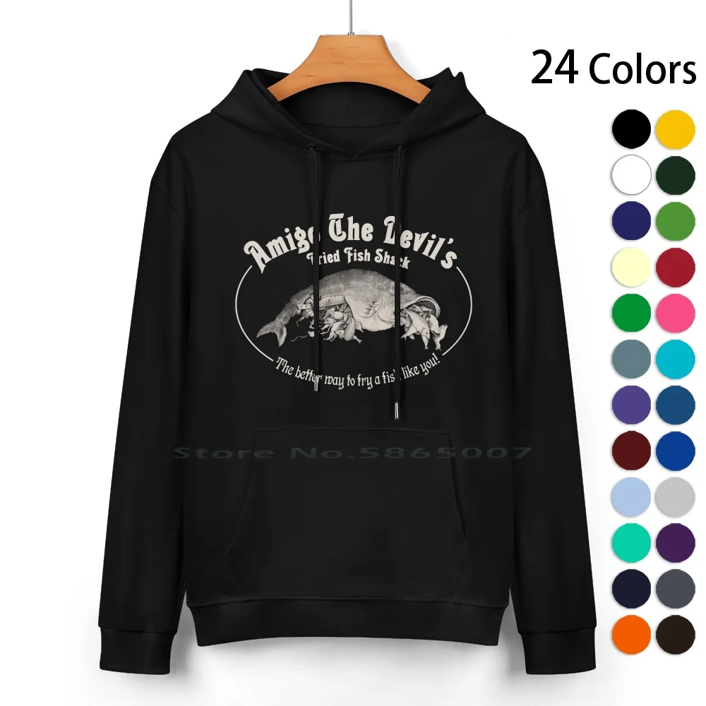 

Fried Fish Shark Amigo The Devil Music Part 2 Pure Cotton Hoodie Sweater 24 Colors Music Band Amigo The Devil Indie Amigo The