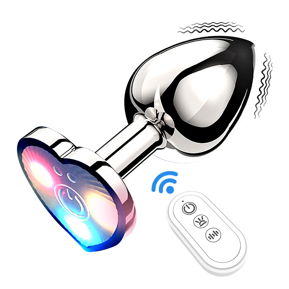 Heart-shaped vibrating luminous anal plug Remote operation of mobile phone G-spot masturbation Passionate party dance Adult