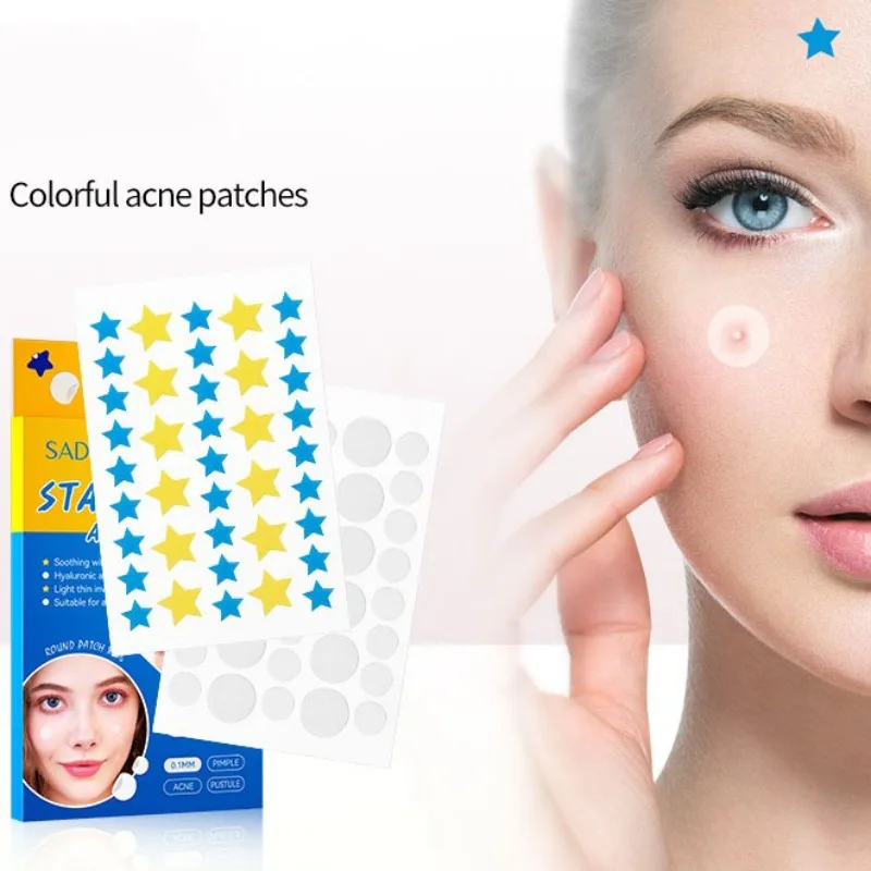 75Patches/Box Star Round Acne Patch Colorful Invisible Acne Removal Skin Care Stickers Concealer Face Spot Beauty Makeup Tools