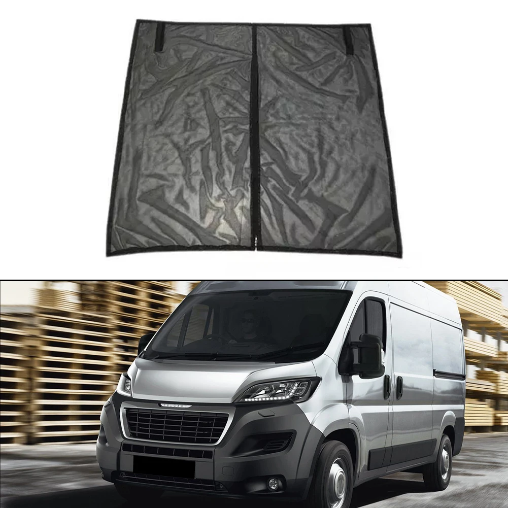 

1×Sliding Door Magnetic Insect Mosquito Fly Screen Nets Camper Sunshade Nylon High Density Mesh Cloth Black Car Accessories