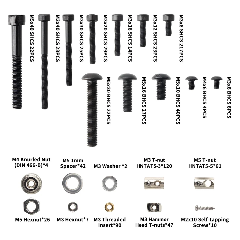 Factory wholesale Voron 2.4 3d Printer Switchwire Project Fasteners Screws Nuts Full Kit V2.4 3D Printer Screws Full Kit