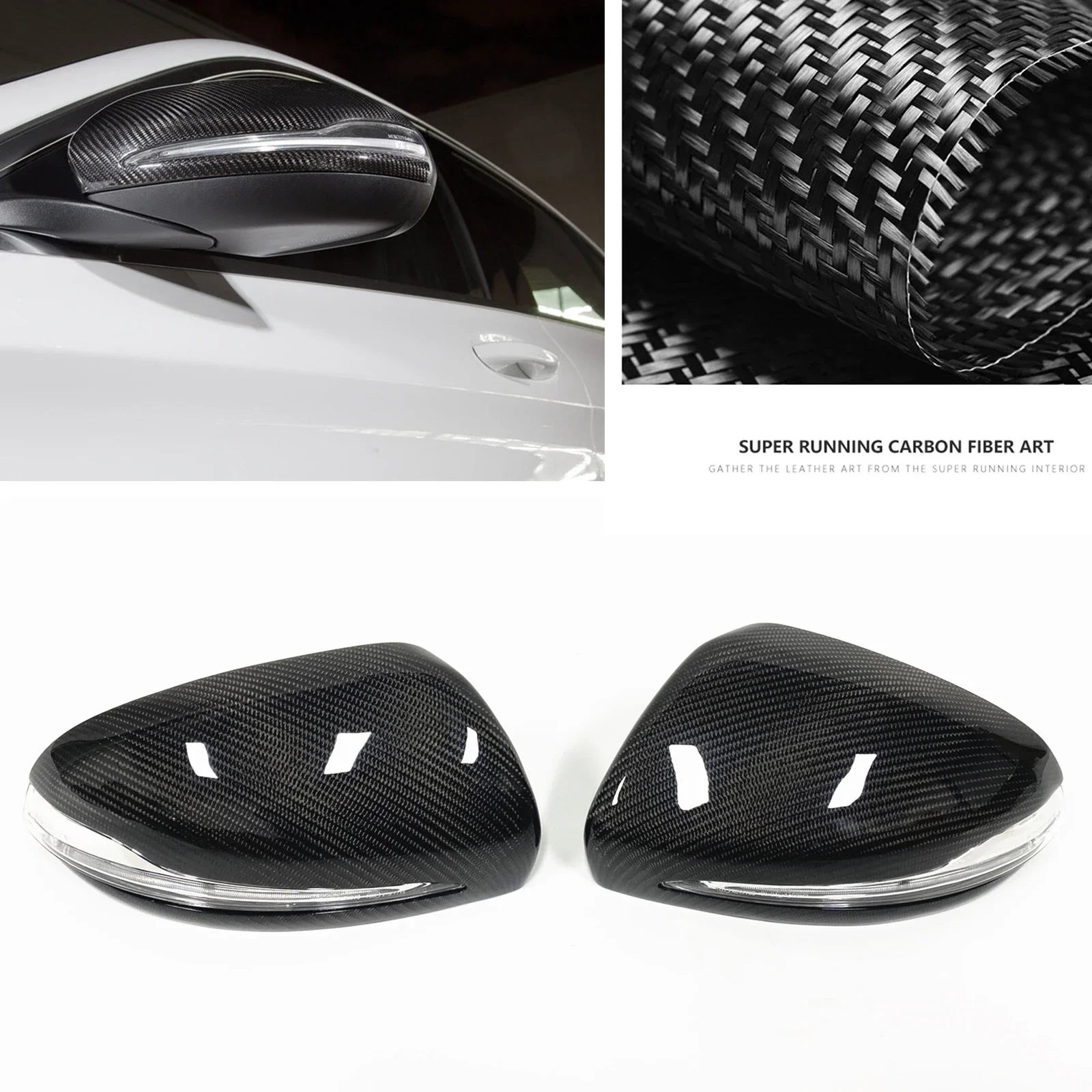 

New！For Mercedes Benz C E S GLC Class W205 X205 W238 W222 W213 C63 S63 E63 AMG 2014+ Mirror Cover Cap Shell Carbon Fiber Replace