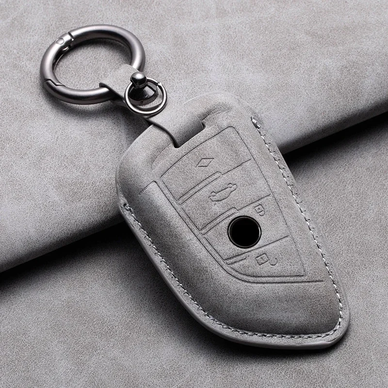 Car Key Case Cover Shell For BMW F20 F10 F20 F30 F80 X1 X3 X5 X6 X7 G20 G30 G01 G02 G05 G11 1 3 5 7 Series Leather Car Keychain