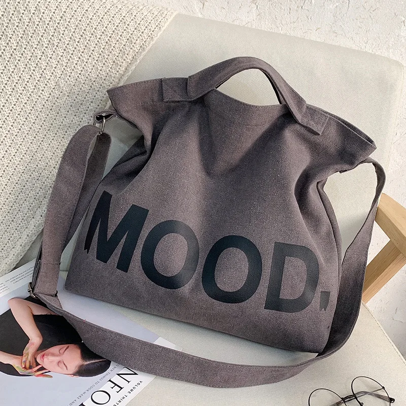 Top Canvas Bag Youth Men Shoulder Bags Large Capacity Hand Bags Letter Printed Crossbody Bags for Women Students School Bags