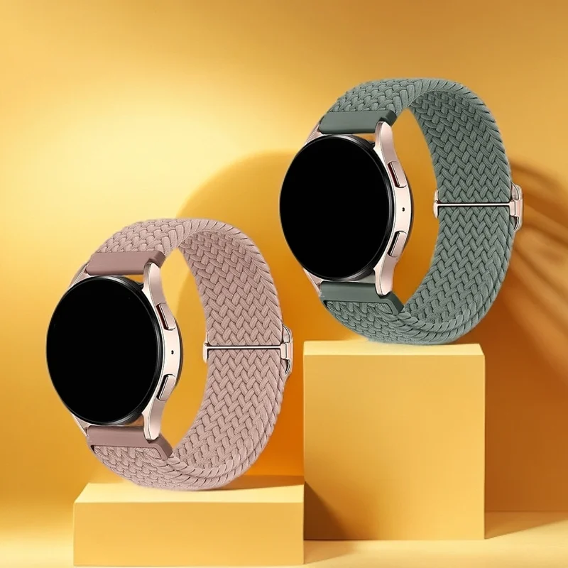 2Pcs 18/20/22/mm Nylon Braided Loop For Garmin Vivoactive 5/Forerunner 245 Stretchy Wristband for Samsung Watch/Huawei Watch