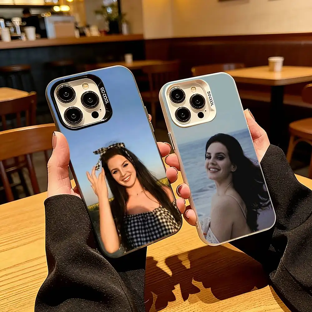 

S-Singer L-Lana D-Del Rey Phone Case For iPhone 17,16,15,14,13,12,11 Plus,Pro Max,XS,Colorful Silver Phone case Funda Cover