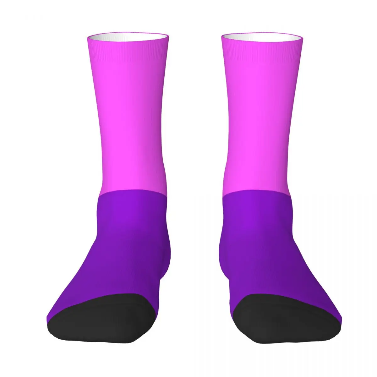 Two Tone Socks Pink Dark Violet Elegant Stockings Women Men Warm Soft Running Sports Socks Winter Graphic Anti Skid Socks