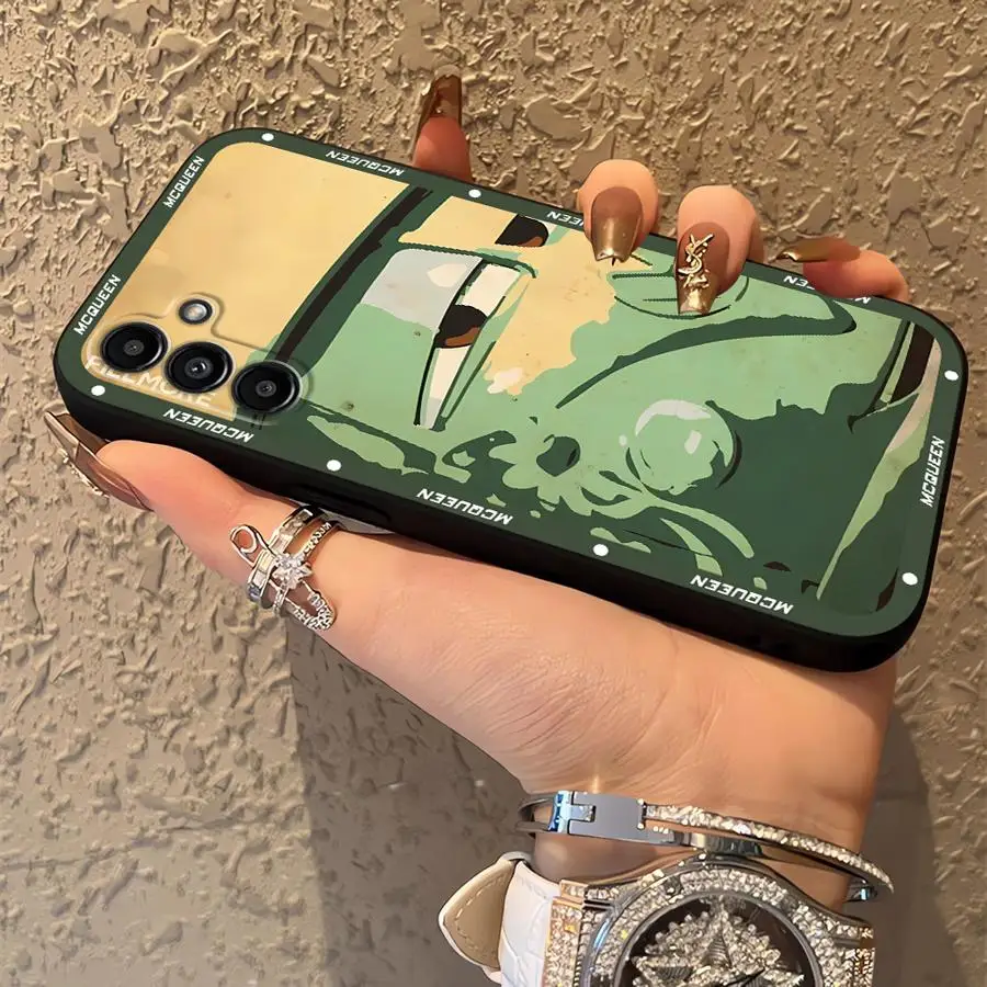 Disney Saetta McQueen Custodia per Samsung Galaxy A24 A55 A35 A41 A36 A32 A51 A73 A22 A52 A26 A72 A23 A53 A25 A71 Nero Morbido