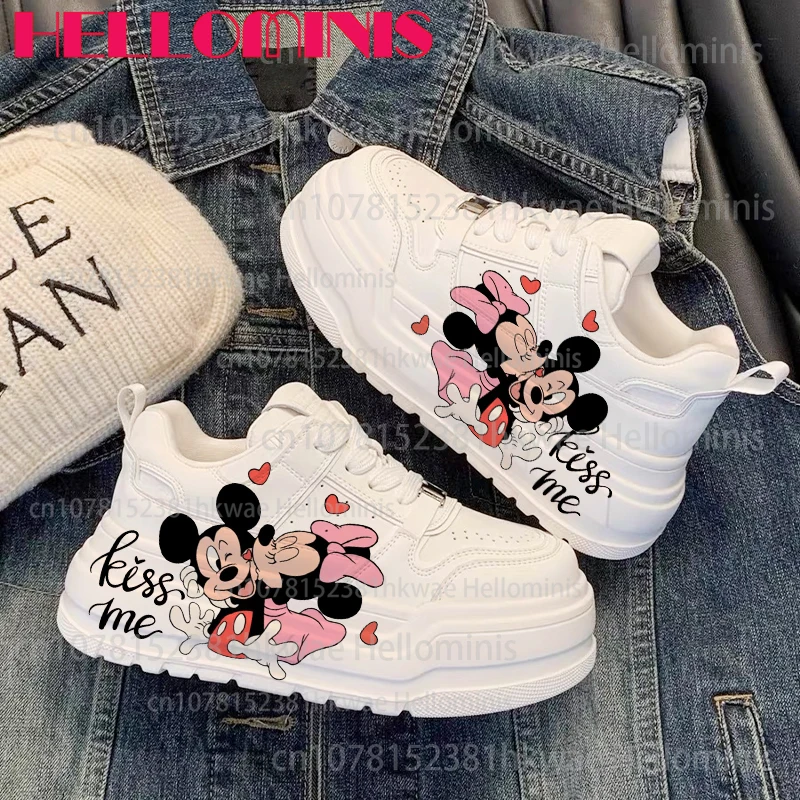 

mickey mouse Comfortable lightweight sports shoes women height increasing shoes 6CM sneakers sports casual 35-40