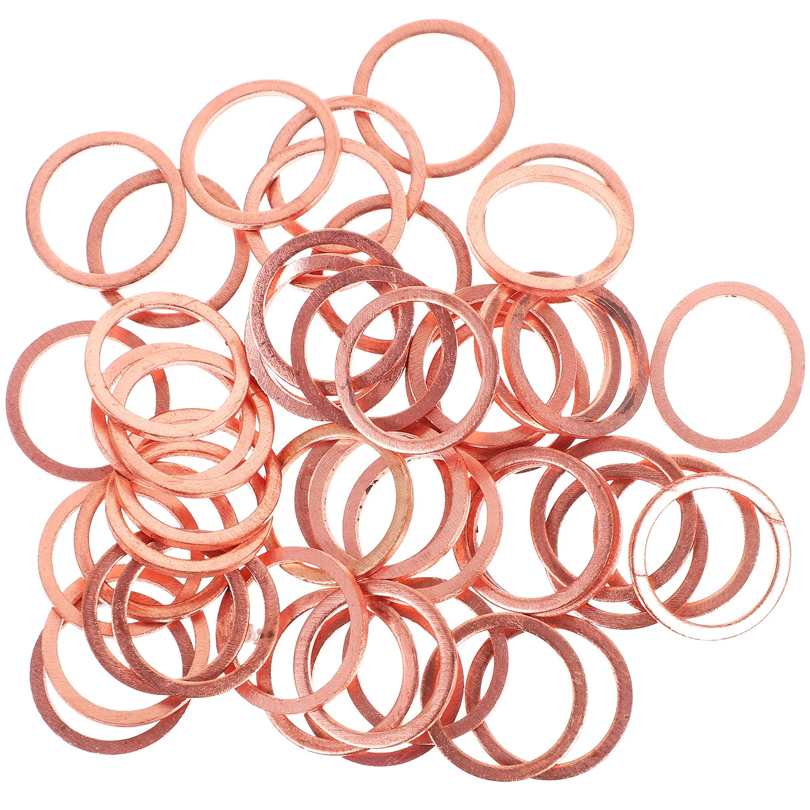 

50Pcs Copper Sealing Washer Set Oil Drain Plug Gasket Crush Washer for Engine Oil Plug Corrosion Resistant Metal Sealing Washers