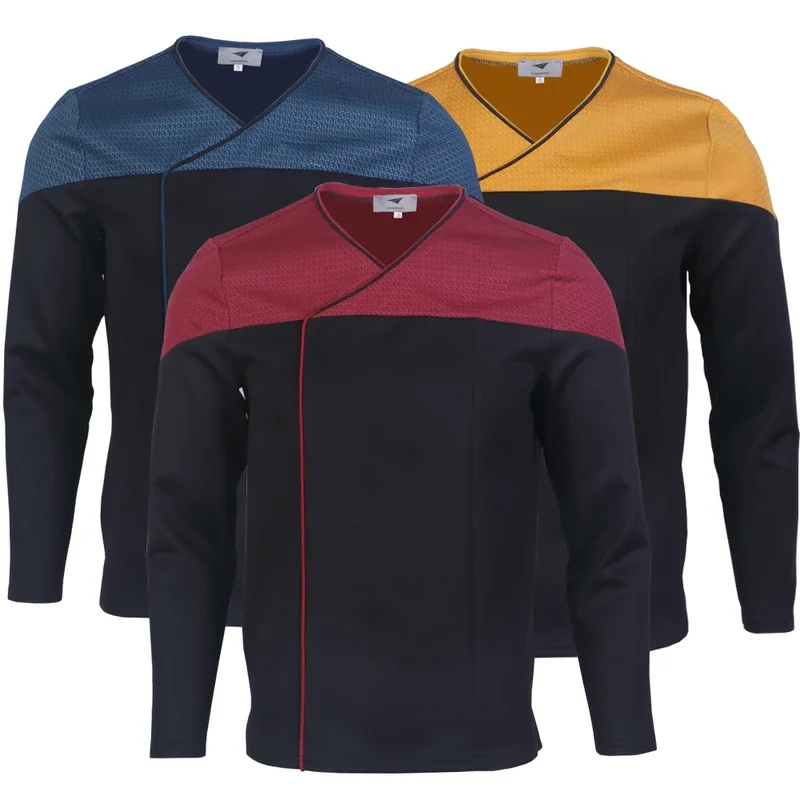 

Star Picard 2 reks Command Red Uniform Cosplay Starfleet Gold Blue Shirt Costume Halloween Party Prop ST Accessories