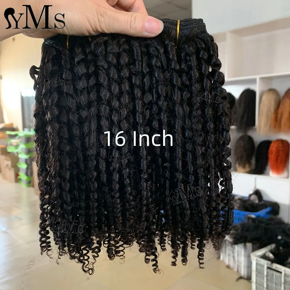 Burma 4A4B Pixie Curly Virgin Human Hair Extensions Weft YMS HAIR 18A Spirals Curly Bundles Virgin Human Hair 1Pc/100g Wholesale