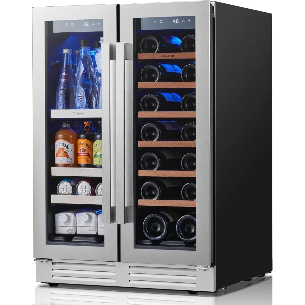24 Inch Wine & Beverage Refrigerator, 60 Can & 20 Bottle