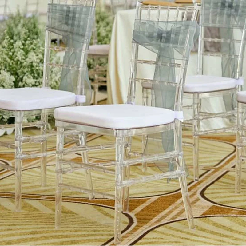 Sillas de boda transparentes de plástico, 8 Uds., sillas acrílicas para eventos Americanas, boda, Blanco, Silla Dorada de lujo individual, muebles para habitación