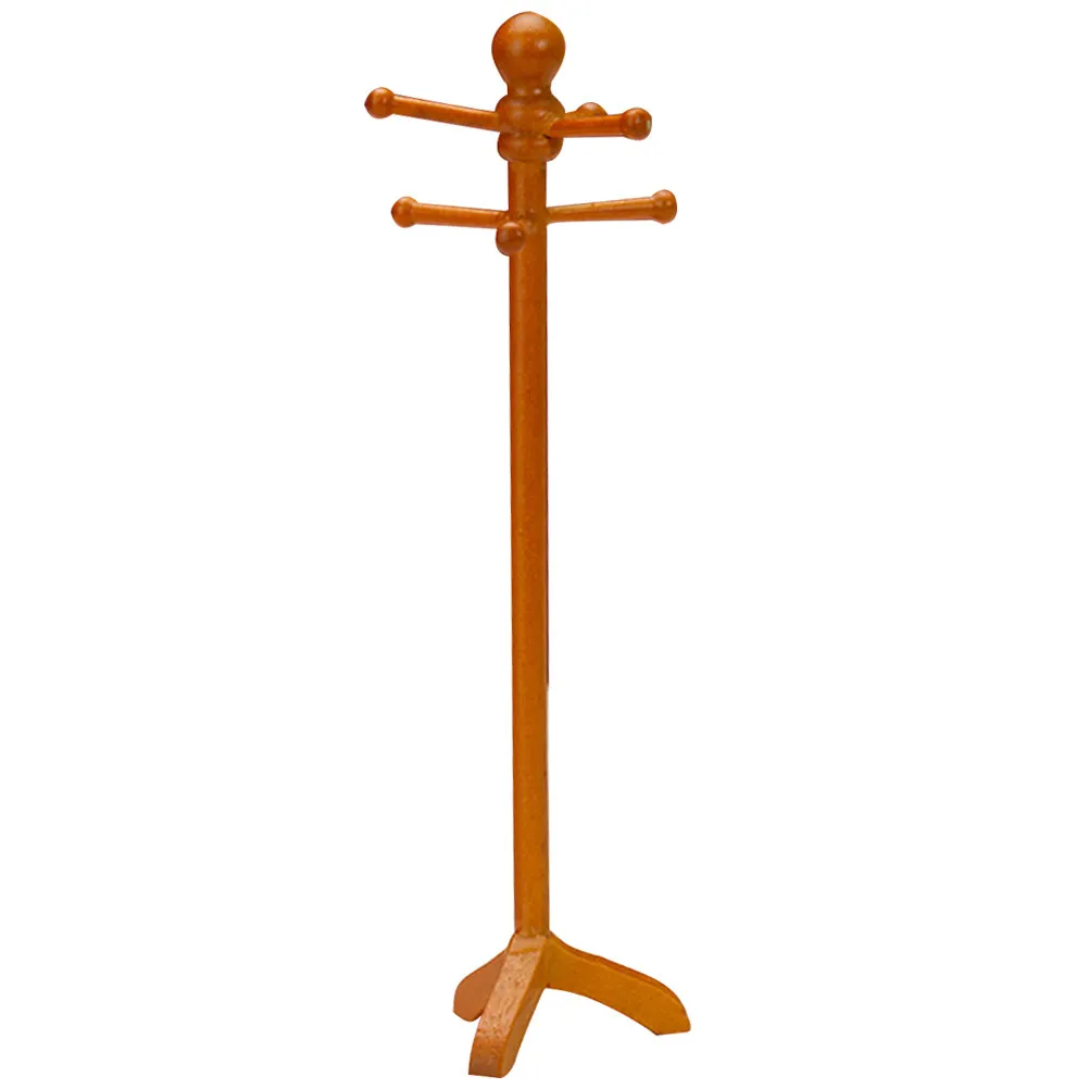 

Miniature Clothes Floor Hanger Wooden Rack Sturdy Garment Organizer for Tiny House Nursery School Room Decoration