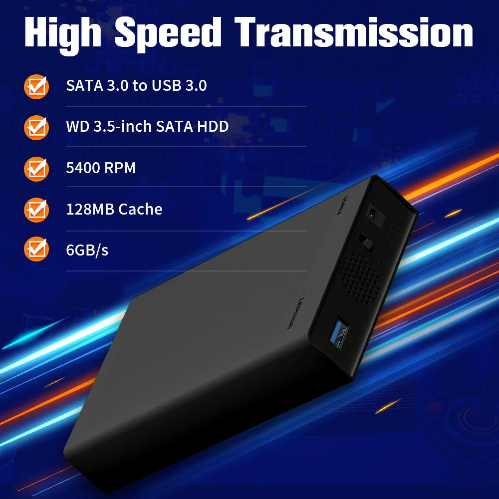 محرك الأقراص الصلبة المحمول Hyper Base MIX 500GB 3 نظام في 1 مدمج 38200+ AAA&3D&Retro Games لـ PS3/Switch/PS2/XBOX/WII/WIIU