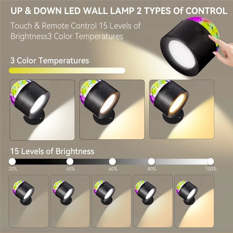 A95G Multi-Color LED Ambient Lighting With Remote For Bedroom, Multifunctional Wall And Desk Light - White