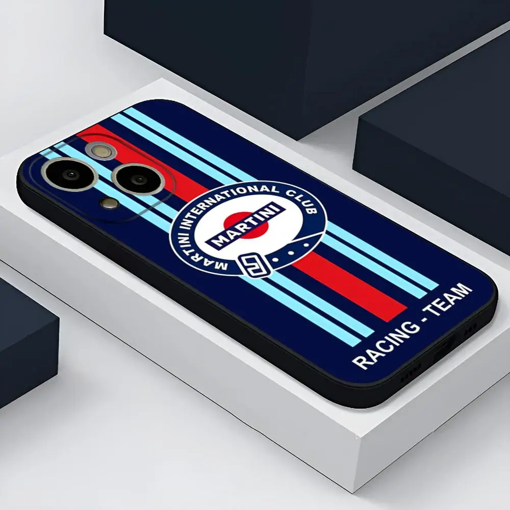 Martini Racing Horizontal Stripe Phone Case For 15 Pro Max Iphone 14 Pro 12 13 Pro Max 11 Xr X Xs 8 7 Plus Silicone Back Cover