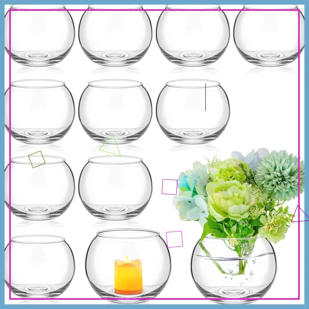 

Набор из 12 прозрачных стеклянных ваз-шаров для декора свадебного стола, центральные элементы для праздничного оформления ко Дню святого Валентина, для DIY-проектов