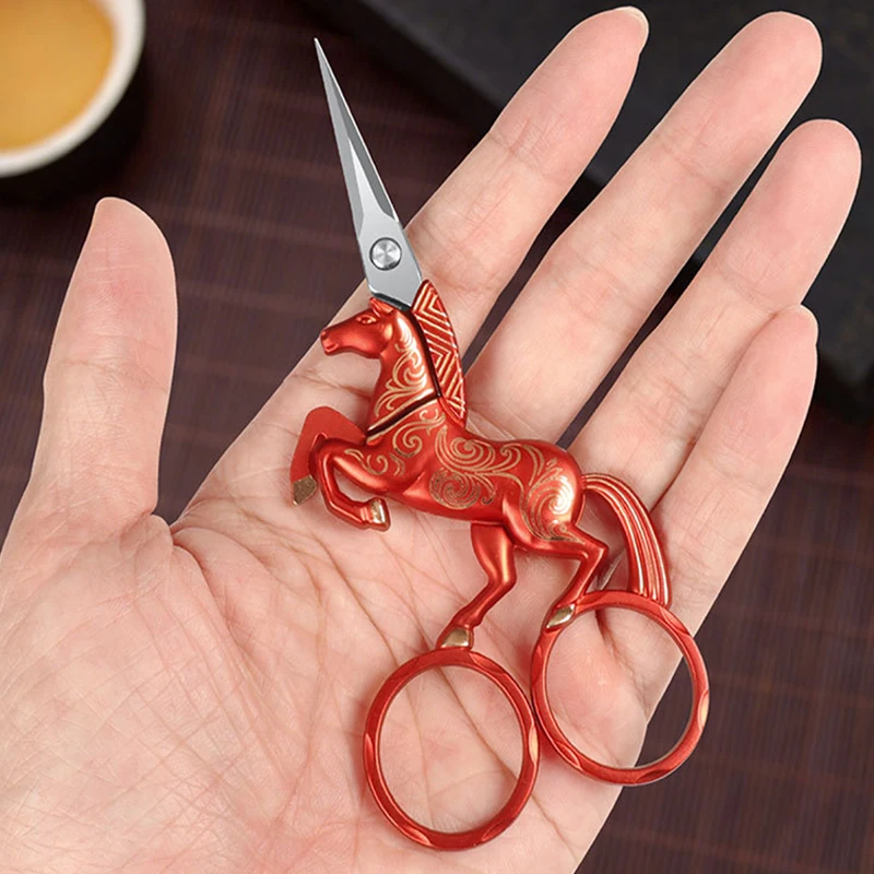 Professional Chinese-style Retro Elements, Unicorn Horse, Cross-stitch, Tea Art, Tea Ceremony, Tailor, Thread Trimming, Scissors
