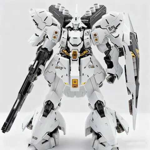 RG 1/144 MSN-04 Sazabi White Star Version Assembly Model Kit Action Figures With Decals Collectable Mecha Toy Desk Deco Boy Gift