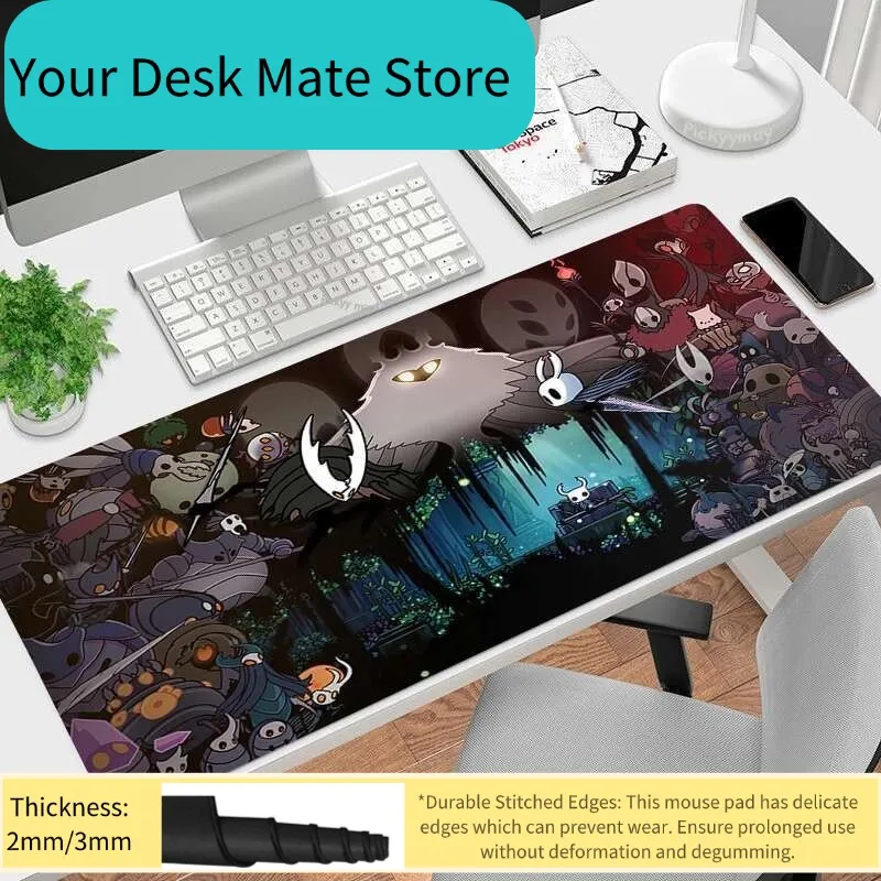 Großes Hollow Knight Mauspad, Computer-Schreibtischunterlage, Gaming-Mauspad, XXL Tastatur-Mauspad, Erweitertes Pad, Tischteppich, Gummiunterlage XXL