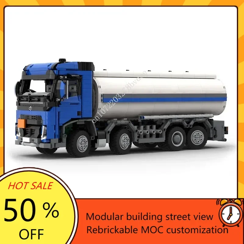 1919PCS MOC City Transportation 1990s Fuel Tanker Model Custom Puzzle DIY Education Creative Assembly Technology Puzzle Toy Gift