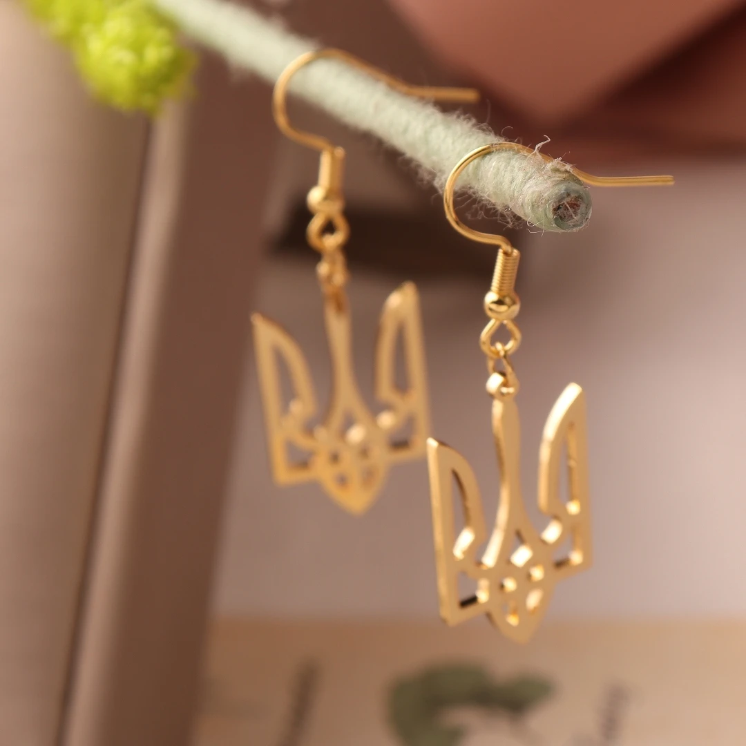 Stainless Steel National Symbols Of Ukraine Pendant Earrings For Men Women Ukrainian Solidarity Jewelry Earrings