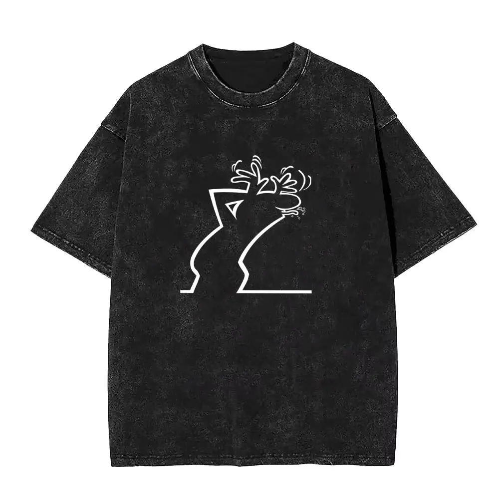 

Washed Vintage Osvaldo Cavandoli La Linea Naughty Funny Graphic T Shirts Men Women Manga Casual Oversized Short Sleeve T-shirts