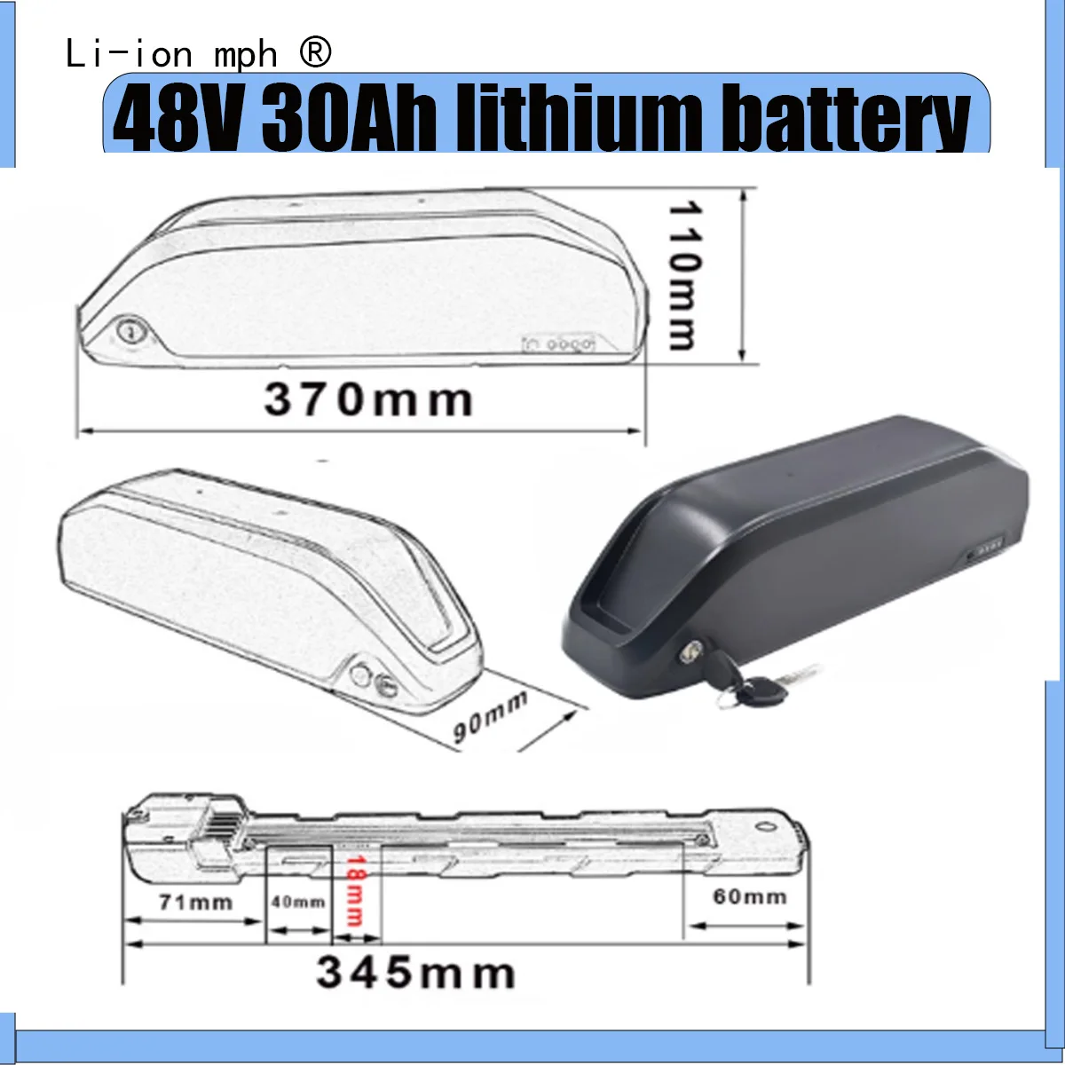 

New 48V Original Hailong Battery +charger 1200 cycles For 750W 550W 450W 350W Motor Built in 30A BMS High quality battery cells