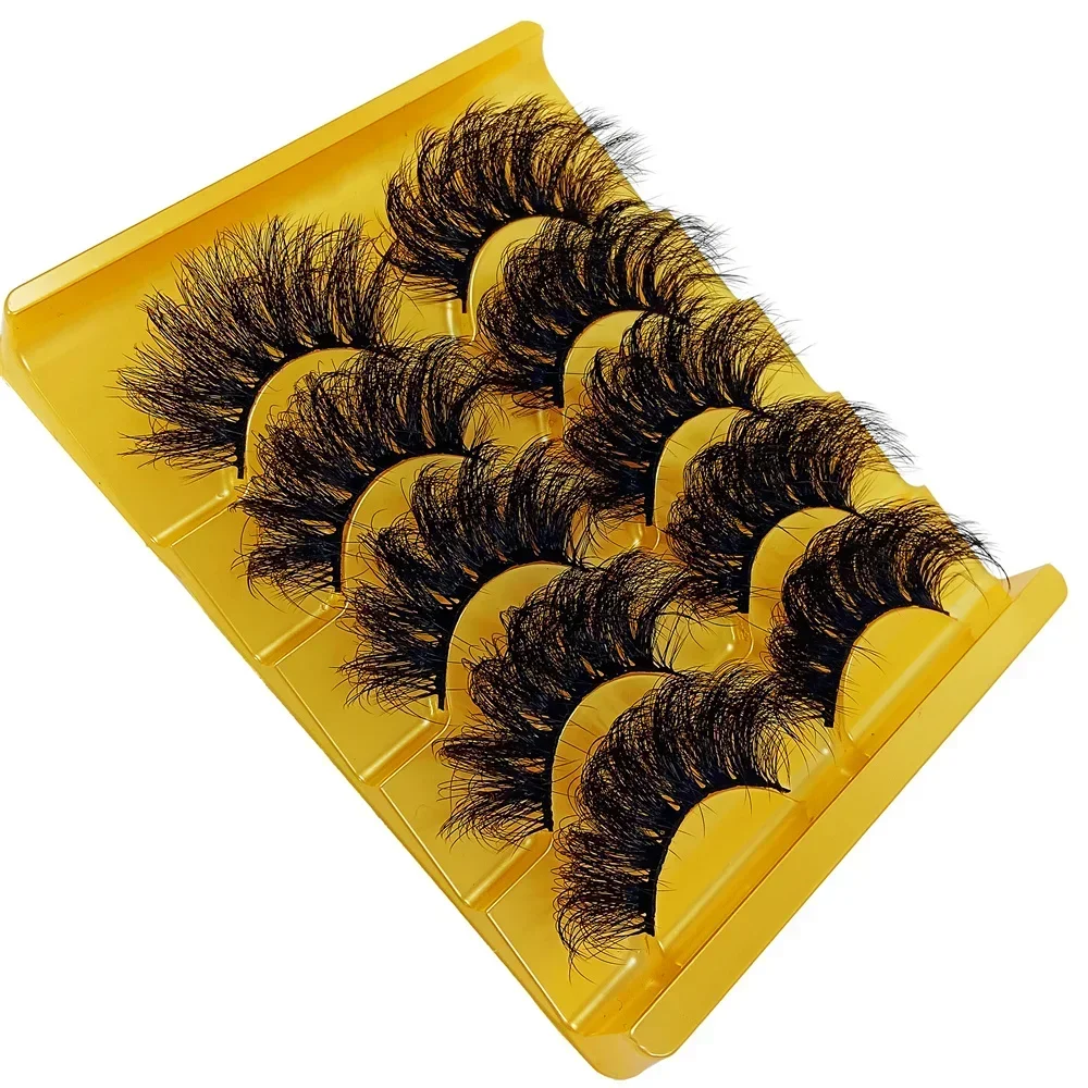 5 Pairs Faux Mink Lashes Dramatic Volume Thick Lashes Fluffy Long Lasting Wispy Natural False Eyelashes