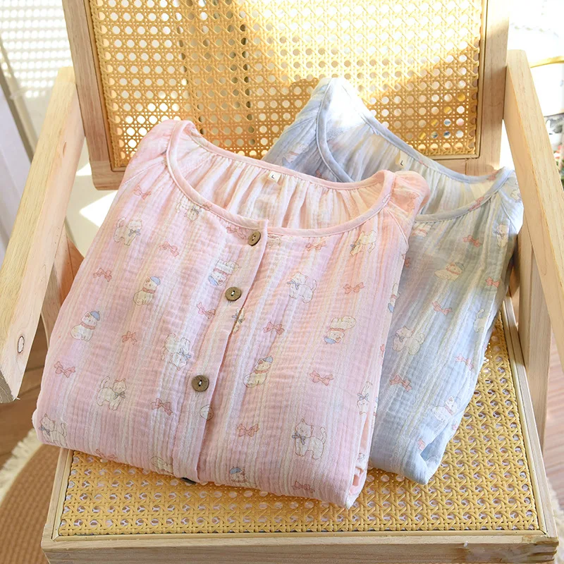 Pure Cotton Nightgown For Breastfeeding Pregnancy Dresses Spring New Feeding Nightie Nursing Gown Maternity Clothes