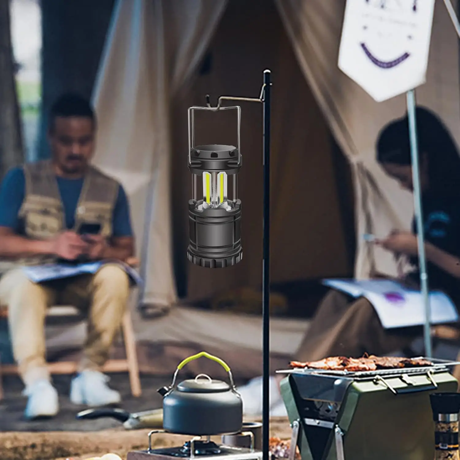 1/2/4 LED Lanterna de acampamento alimentada por bateria Lanterna LED à prova d'água portátil luz de emergência adequada para quedas de energia tempestade