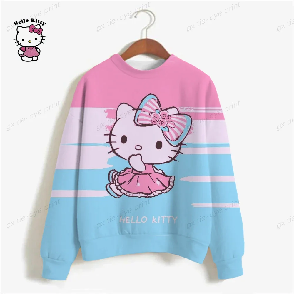 Hoodie Pullover Hooded Sweatshirts Women HELLO KITTY Print Long Sleeve Plus Size Casual Pull Hoody Autumn Clothes Sudadera y2k