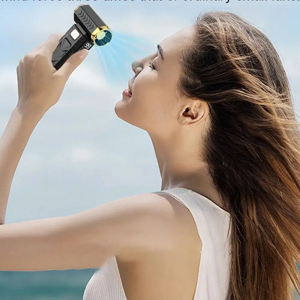 

100000RPM Mini Turbo Jet Fan Blowing/Suction 6-Gear Adjustable Powerful Air Blower with LED Lighting Portable