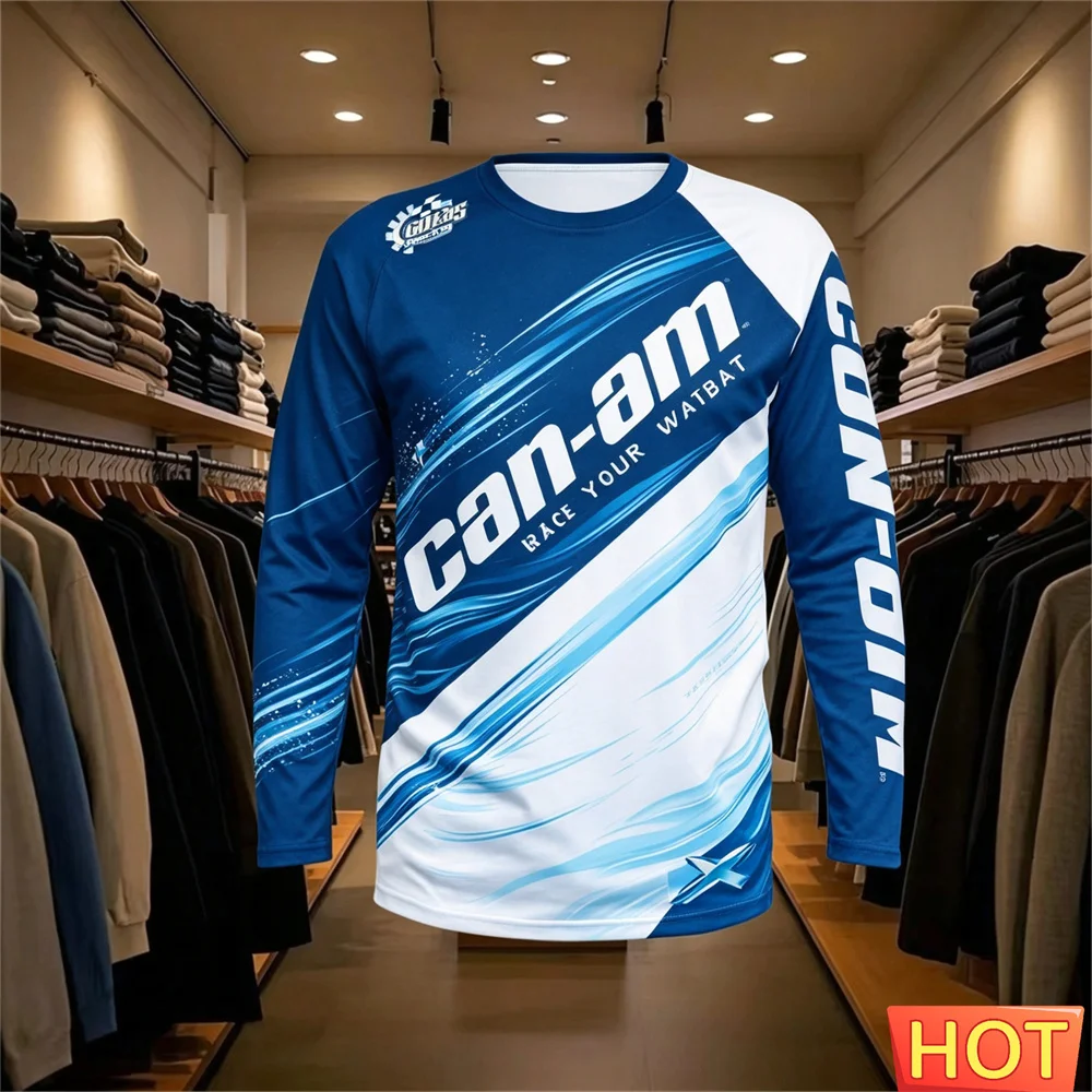 Motorcycle Racing Long Sleeve Round Neck T-shirt for Men and Women Fashion Can Am Team Long Sleeve T-shirt Sports Men's clothing view 2