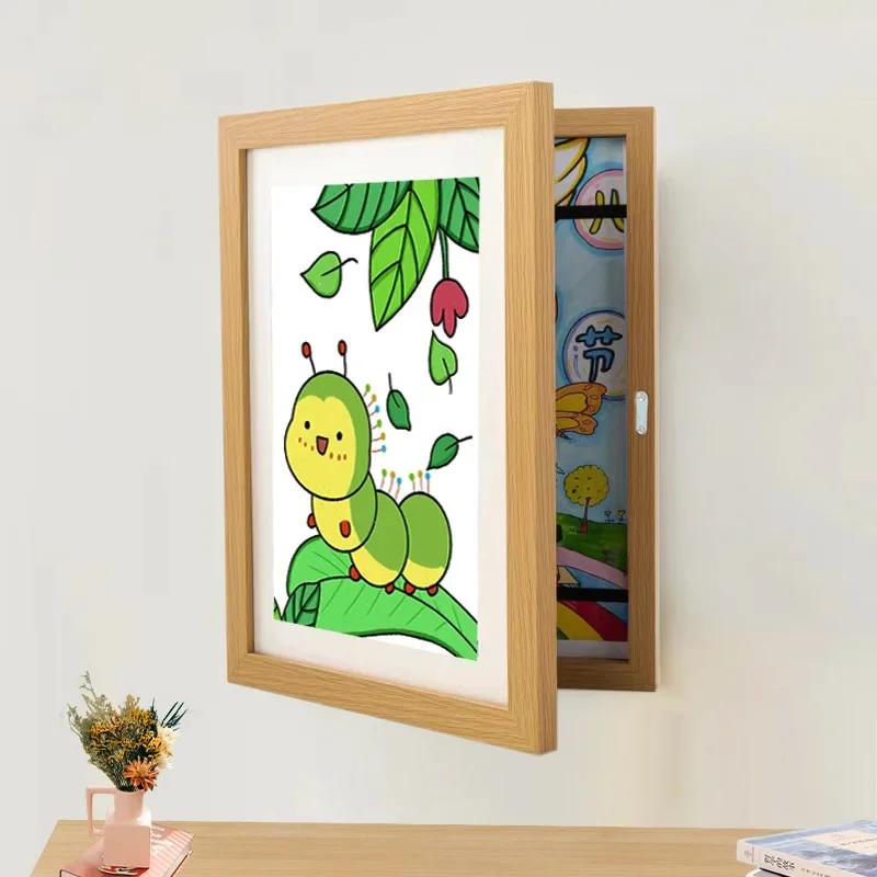 Children Art Frames Magnetic Front Open Changeable Kids Frametory for Poster Photo Drawing Paintings Pictures Display No photos