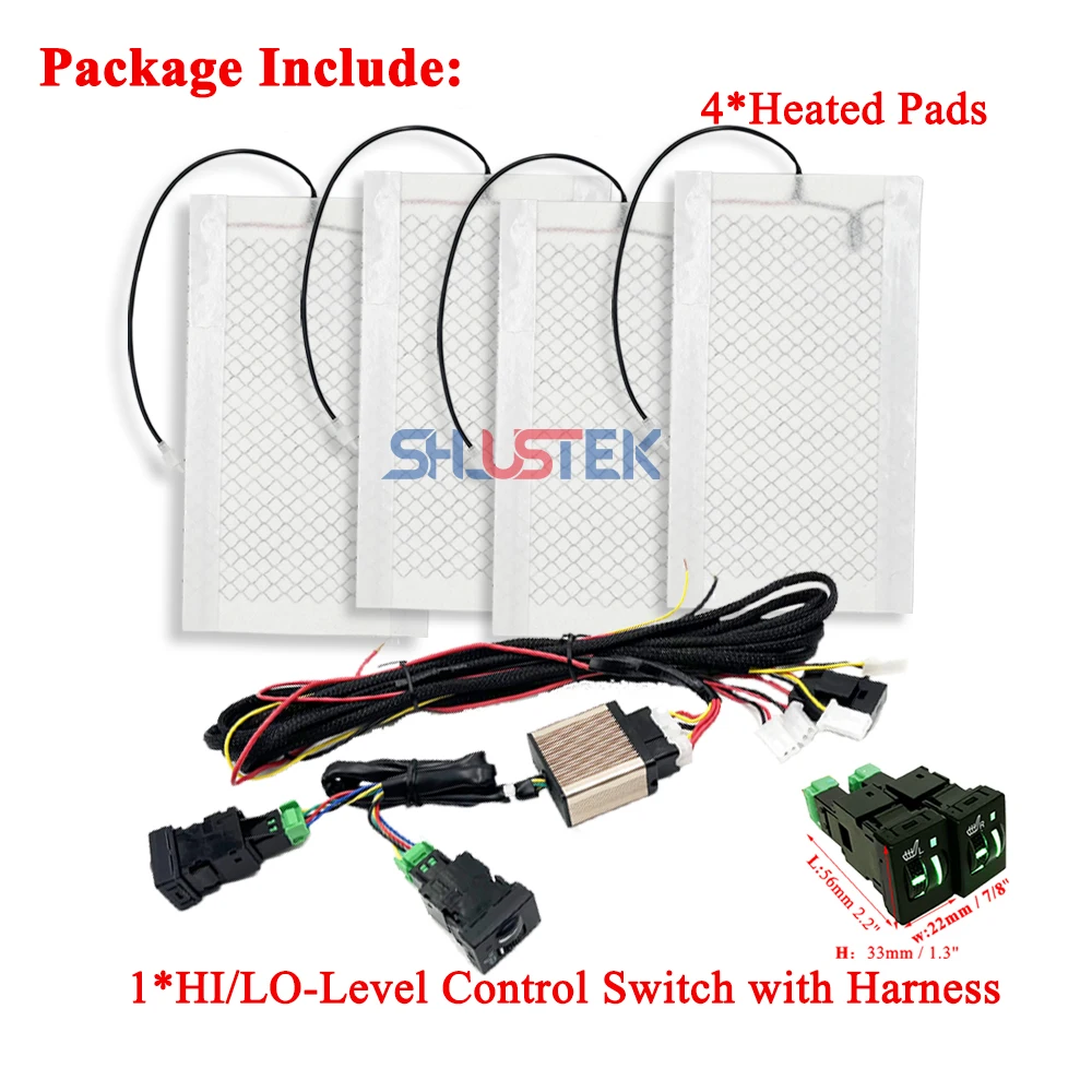 12v Autos itz heizung Kit für 2 Sitze mit 4 stücke 25w Heizkissen & Dual-Control-Schalter für Toyota Camry Corolla Rva4 Highlander – Detail 4