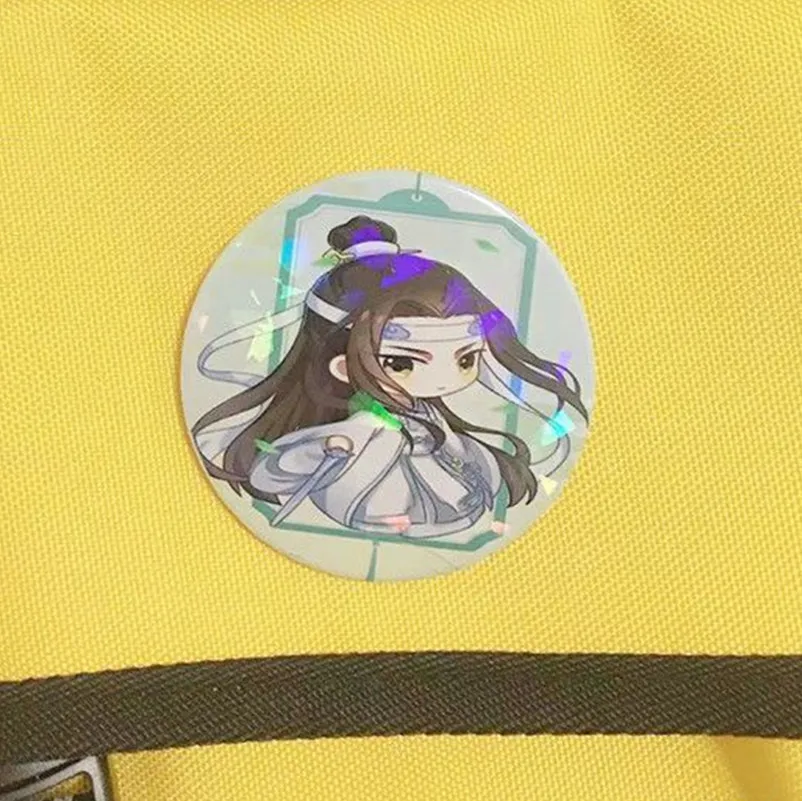 Anime Mo Dao Zu Shi Wei Wuxian Lan Wangji Cosplay metalowa plakietka arcymistrz demonicznej uprawy mężczyźni kobiety śliczna broszka biżuteria