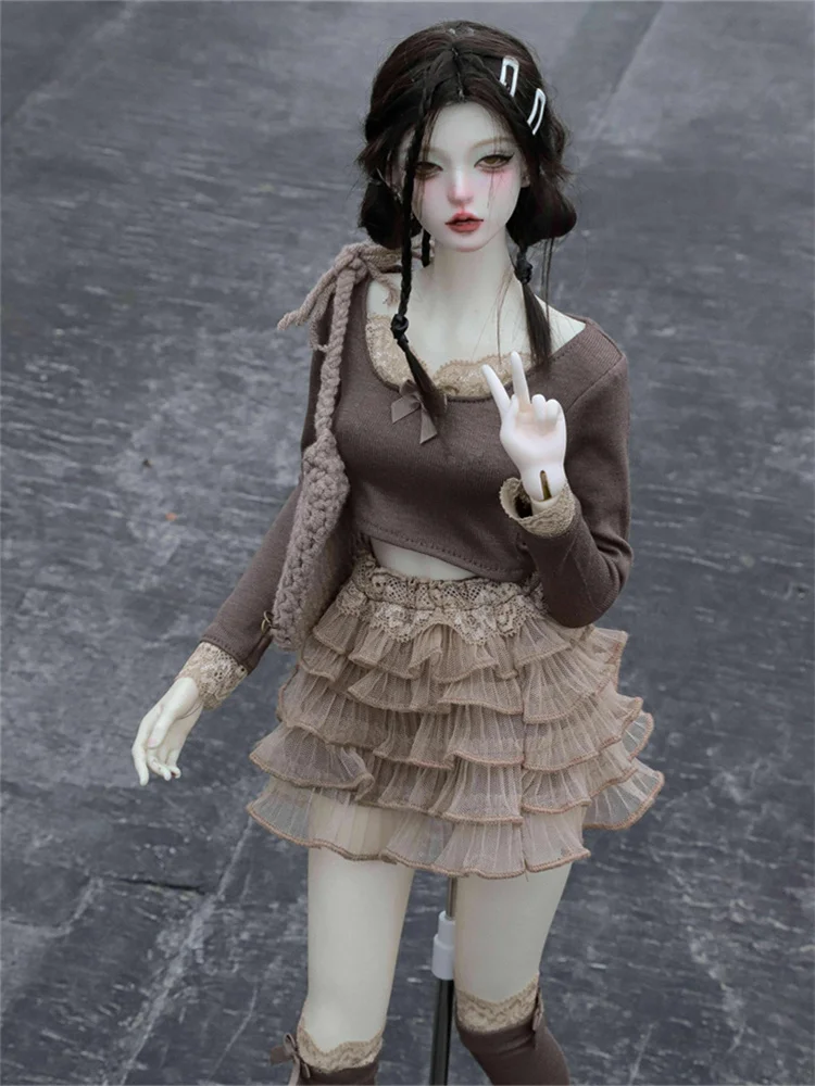 BJD 人形の服 1/3 1/4 人形用スカートカーディガントップ靴下衣装人形服アクセサリー