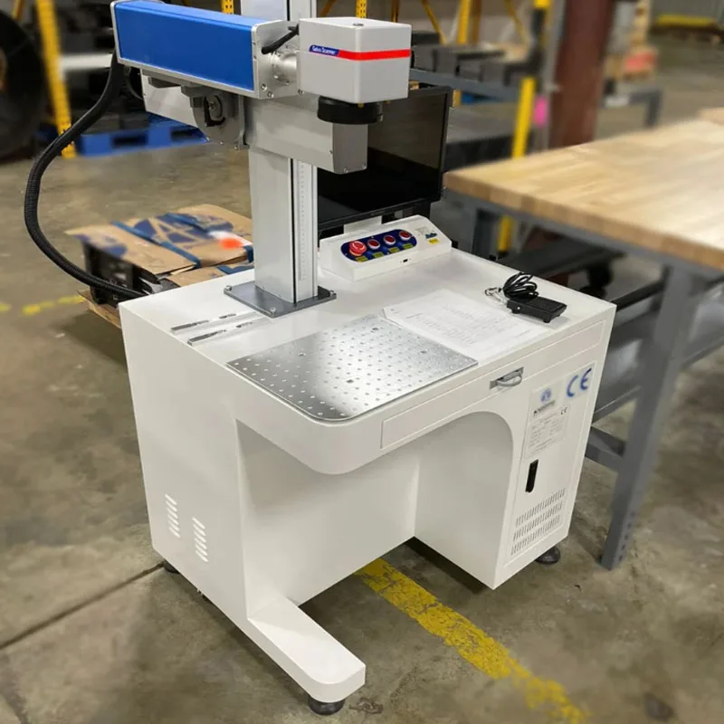 Deep Color Fiber Laser Marking Machine Engraving Portable Desktop Cnc Engraving Machine For Metal20w 30w 50w 100w