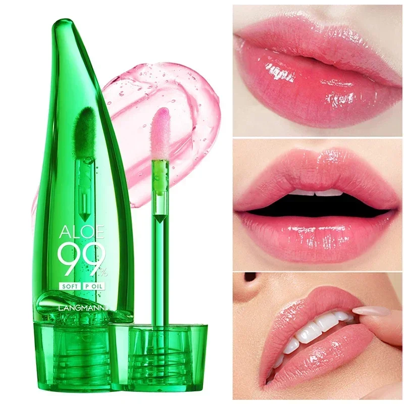 Moisturizing Natural Aloe Vera Color Changing Lip Gloss Long Lasting Nutritious Lips Care Temperature Change Lip Balm Lipstick